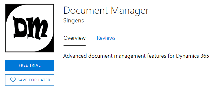 Find Document Manager in the Office Store